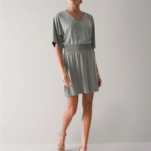 White House Black Market Gray Midi Dress